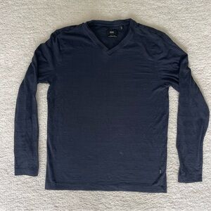 Boss Longsleeve Shirt, Dark Blue, Men’s Large